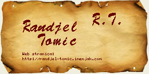 Ranđel Tomić vizit kartica